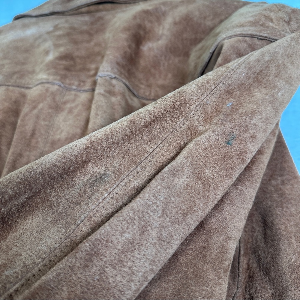 Wilsons 80s vintage suede brown Leather Jacket western southwestern boho cowboy - Picture 13 of 15